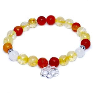 Minerální náramek citrín, karneol, křišťál - SLUNCE (stříbro Ag925)